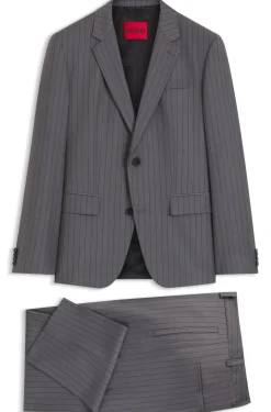 Two-piece slim-fit suit in virgin wool