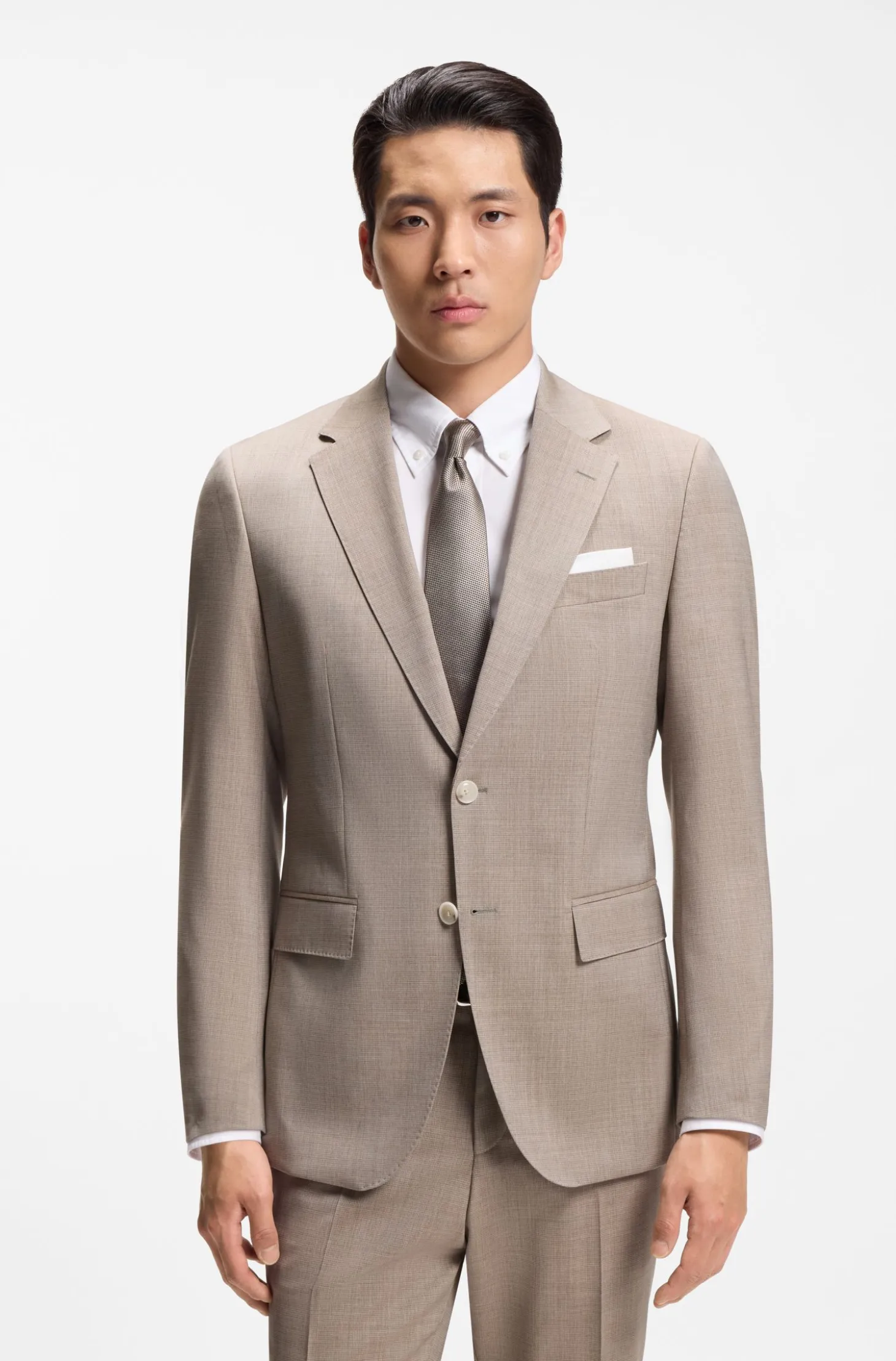 Two-piece slim-fit suit in virgin wool