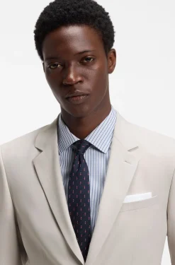 Two-piece slim-fit suit in washable stretch cloth