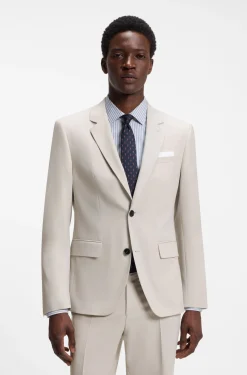 Two-piece slim-fit suit in washable stretch cloth