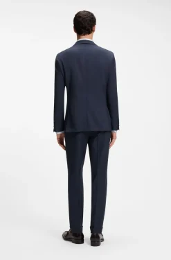 Two-piece slim-fit suit in wool and silk