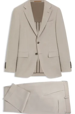 Two-piece slim-fit suit in wool and silk