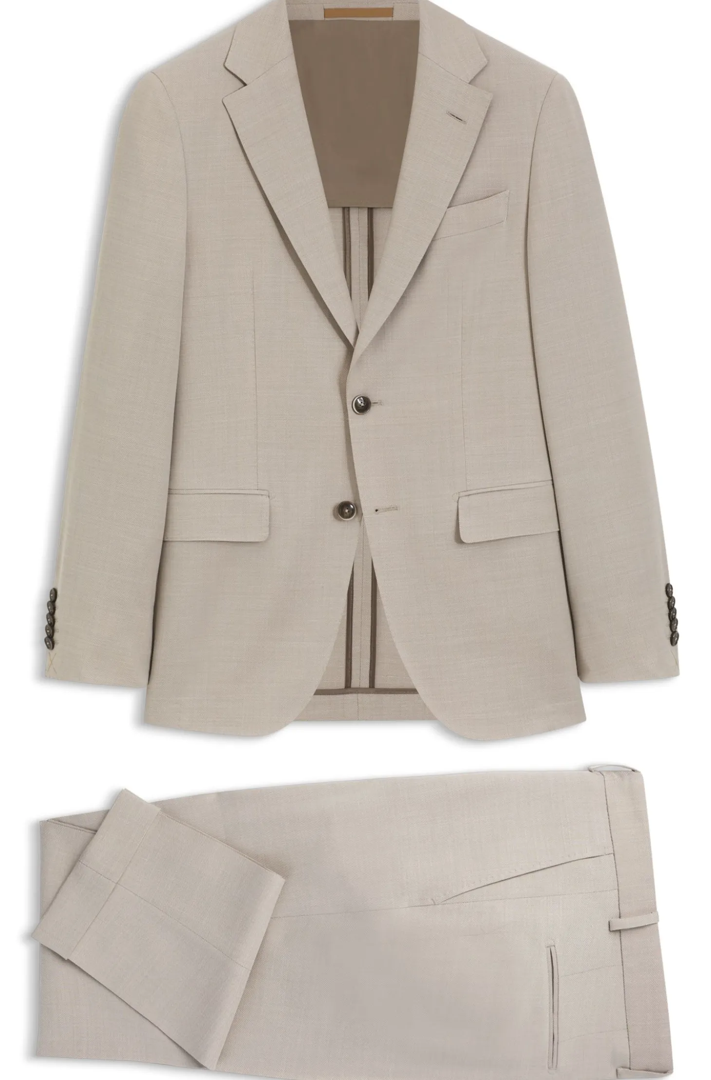 Two-piece slim-fit suit in wool and silk