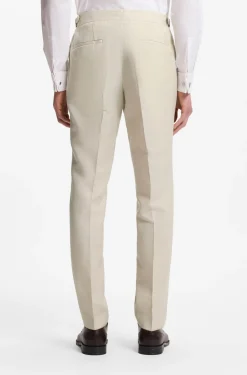 Two-piece slim-fit tuxedo suit in virgin wool and linen