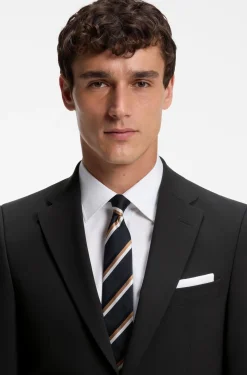 Two-piece suit in a melange stretch-wool blend