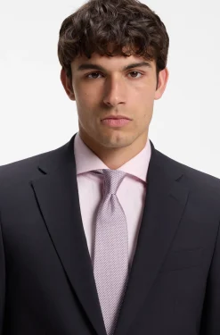 Two-piece suit in a melange stretch-wool blend