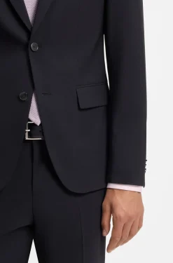 Two-piece suit in a melange stretch-wool blend