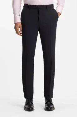 Two-piece suit in a melange stretch-wool blend