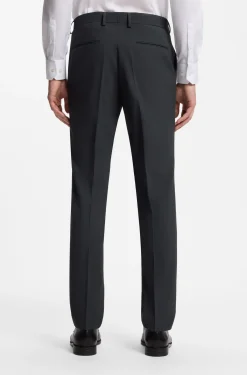Two-piece suit in a melange stretch-wool blend