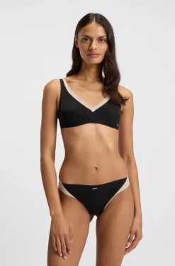 Two-tone bra with adjustable straps