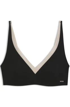 Two-tone bra with adjustable straps