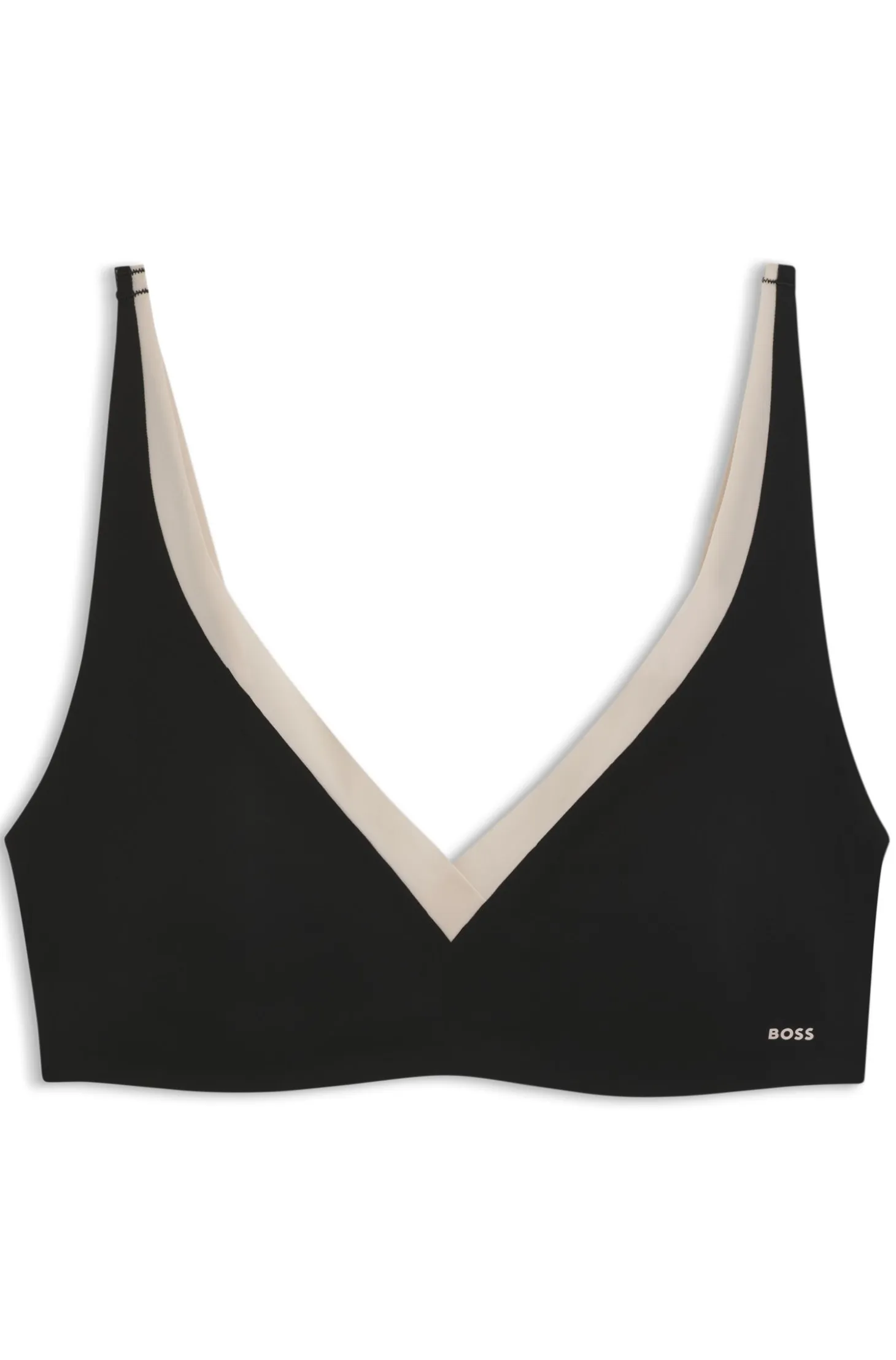 Two-tone bra with adjustable straps
