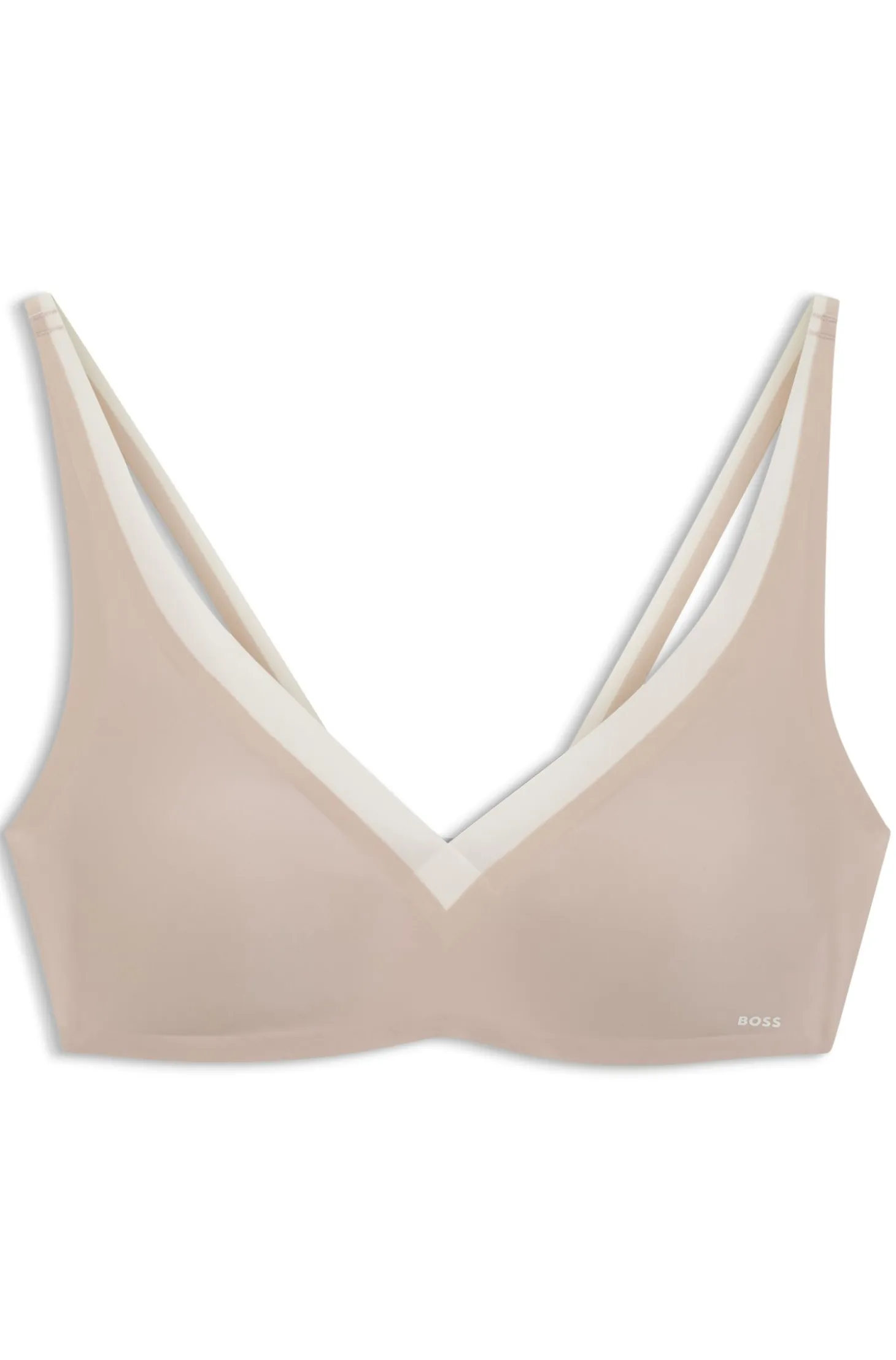 Two-tone bra with adjustable straps