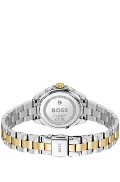 Two-tone watch with epoxy-filled bezel