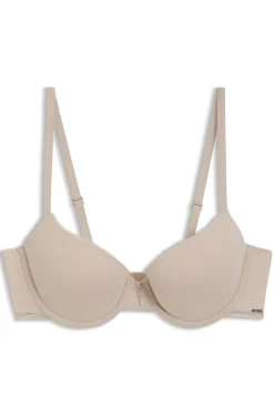 Underwire bra in microfibre with lace inserts