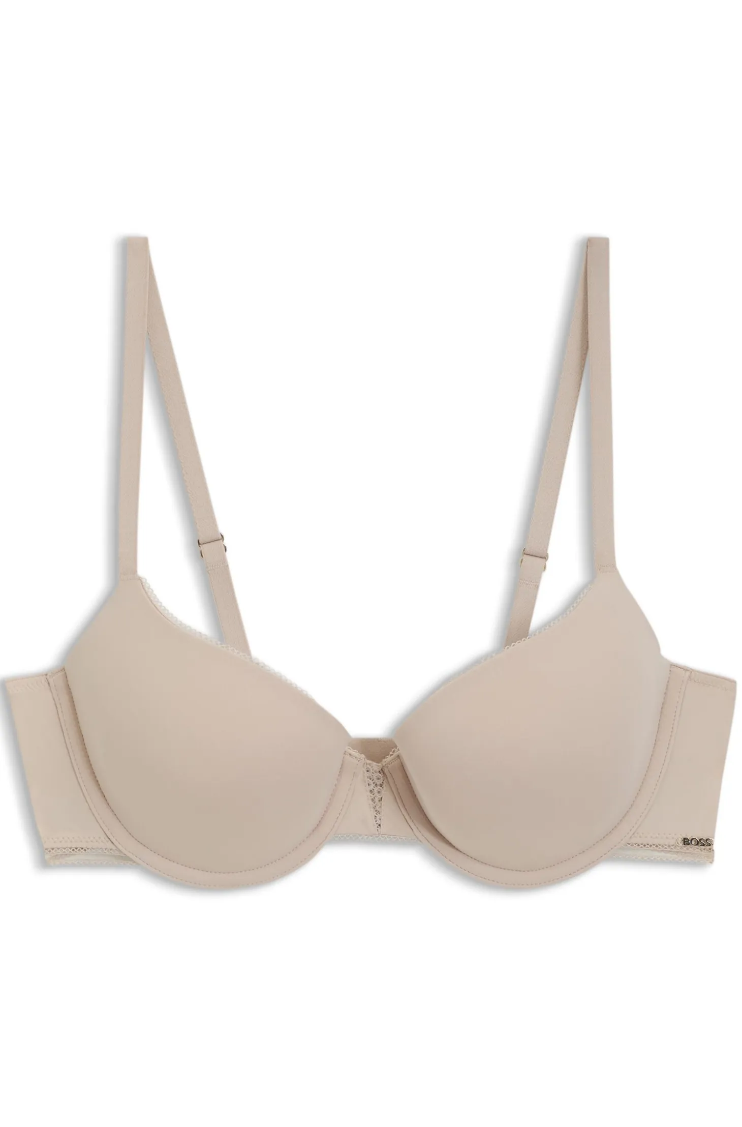 Underwire bra in microfibre with lace inserts
