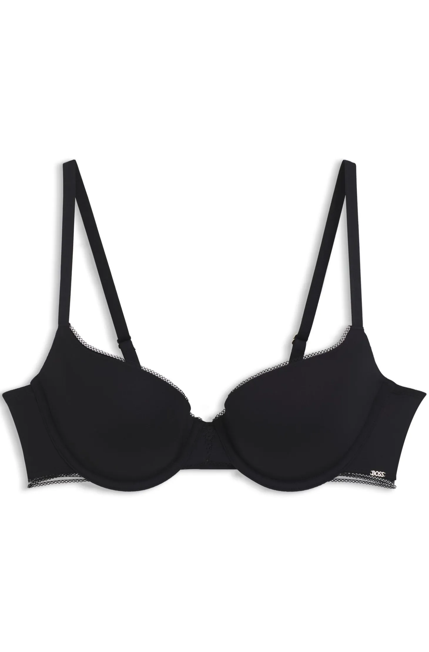Underwire bra in microfibre with lace inserts