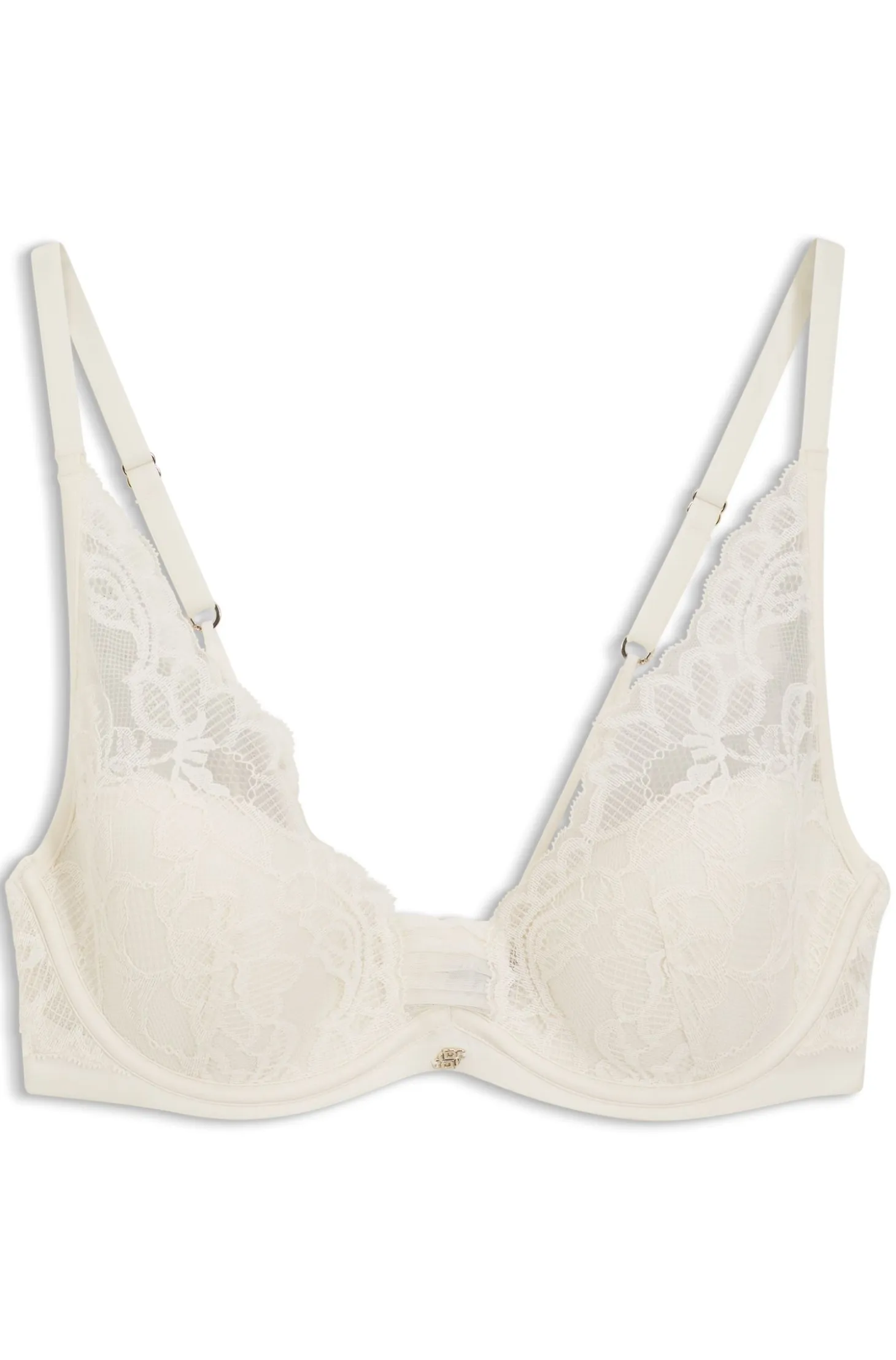 Underwire bra with lace trims