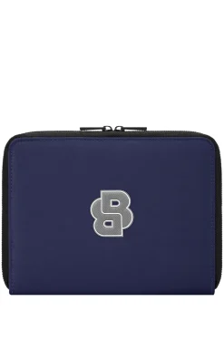 Varsity-inspired folder with oversized logo patch