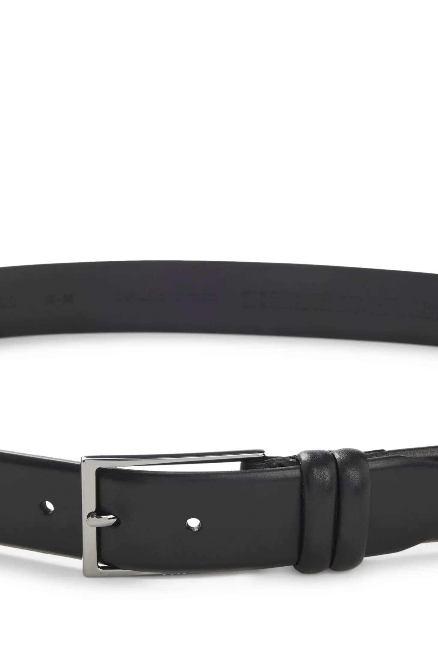 Vegetable-tanned leather belt with gunmetal hardware