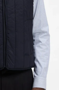 Vertical-quilted gilet with logo detail