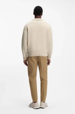 Virgin-wool sweater with Johnny collar