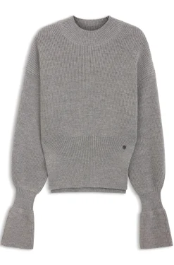 Virgin-wool sweater with removable Double B monogram pin