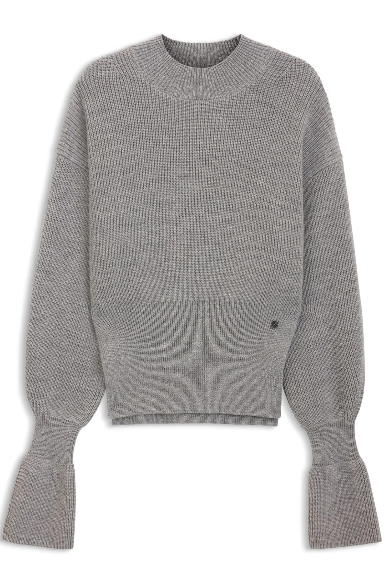 Virgin-wool sweater with removable Double B monogram pin