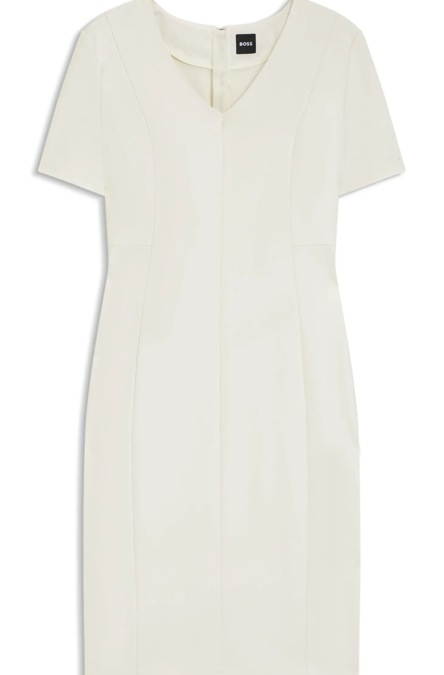 V-neck business dress with seam details