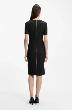 V-neck dress in stretch fabric
