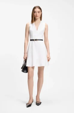 V-neck dress with seaming details