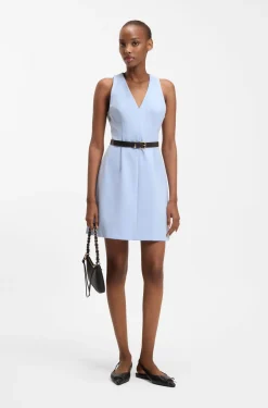 V-neck dress with seaming details