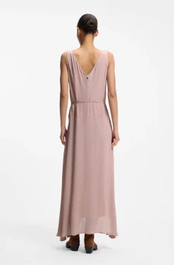 V-neck slip dress in crepe de chine