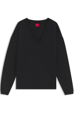 V-neck sweater in a wool blend with cashmere