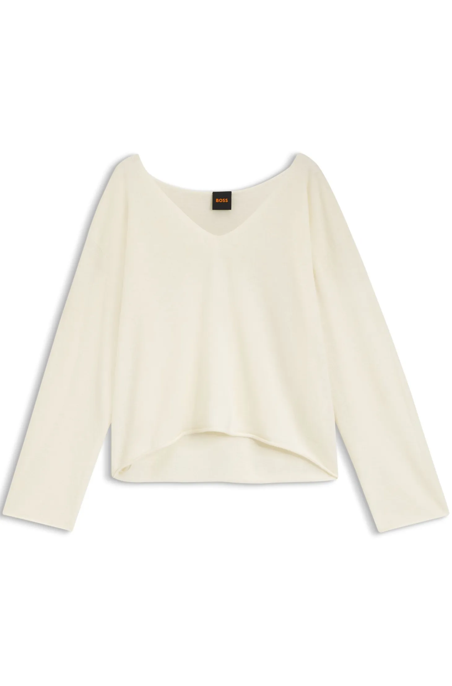 V-neck sweater in cashmere and wool
