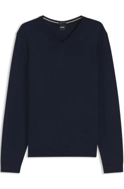 V-neck sweater in extra-fine merino wool