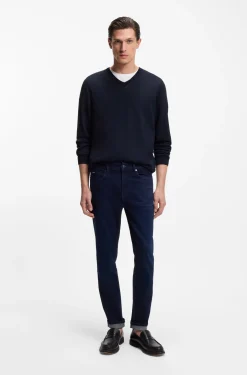 V-neck sweater in extra-fine merino wool