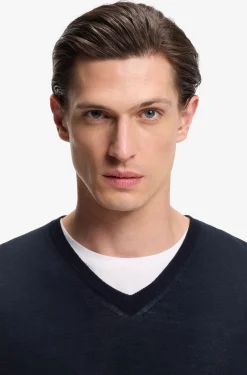 V-neck sweater in extra-fine merino wool