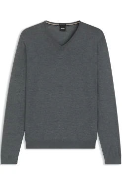 V-neck sweater in extra-fine merino wool