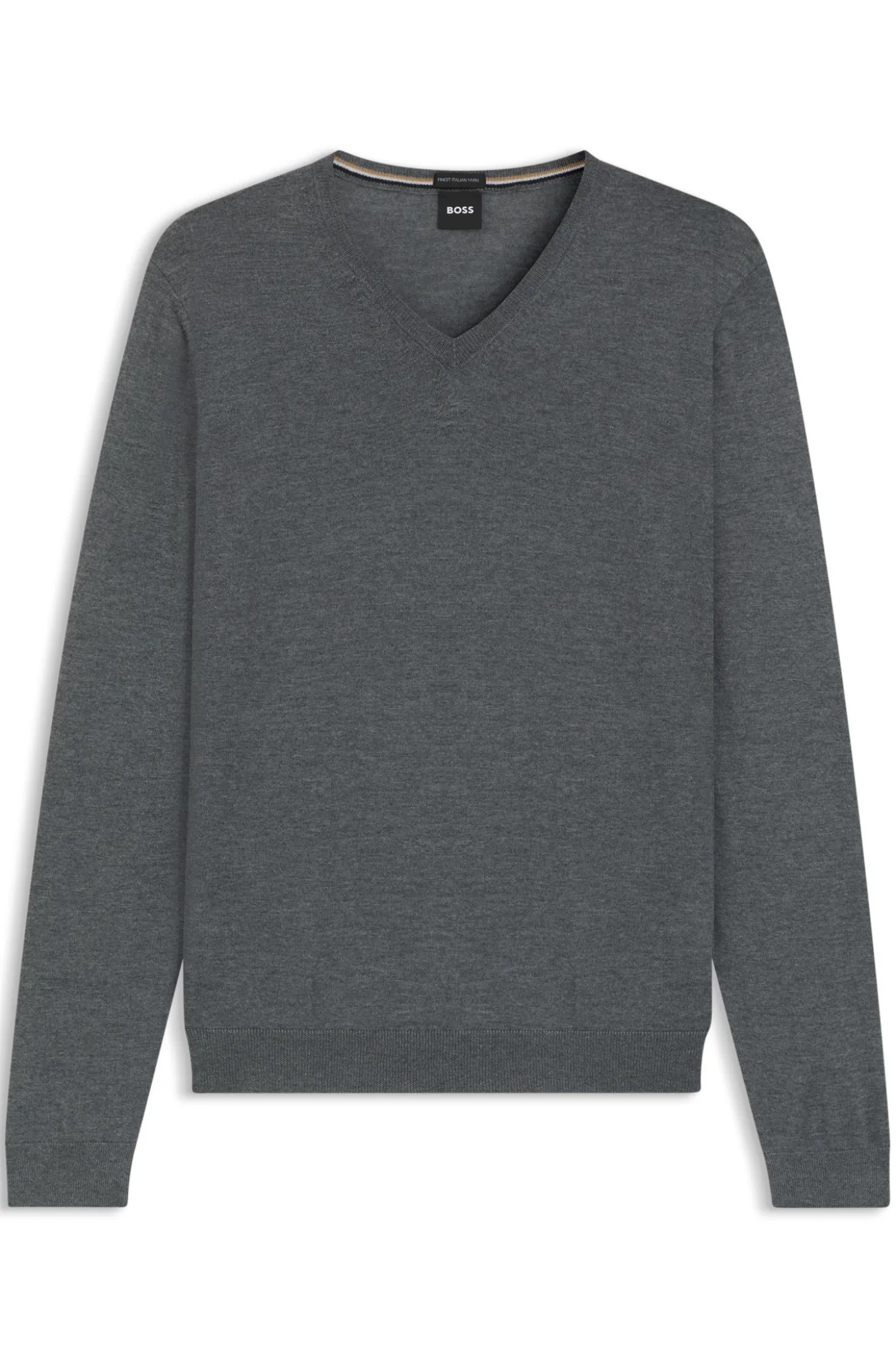 V-neck sweater in extra-fine merino wool