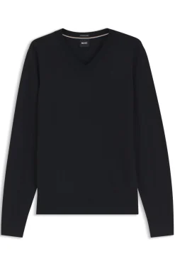 V-neck sweater in extra-fine merino wool