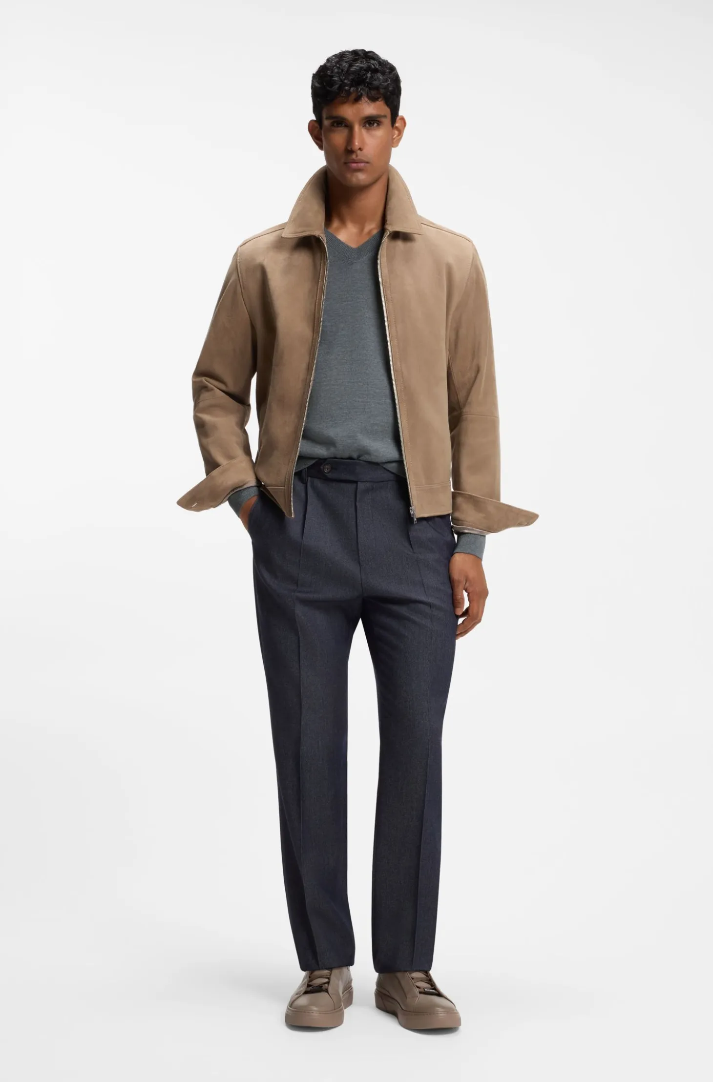 V-neck sweater in extra-fine merino wool