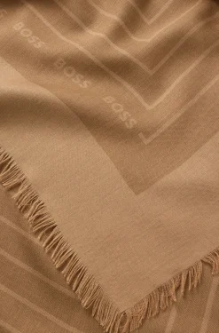 Voile scarf with logo print
