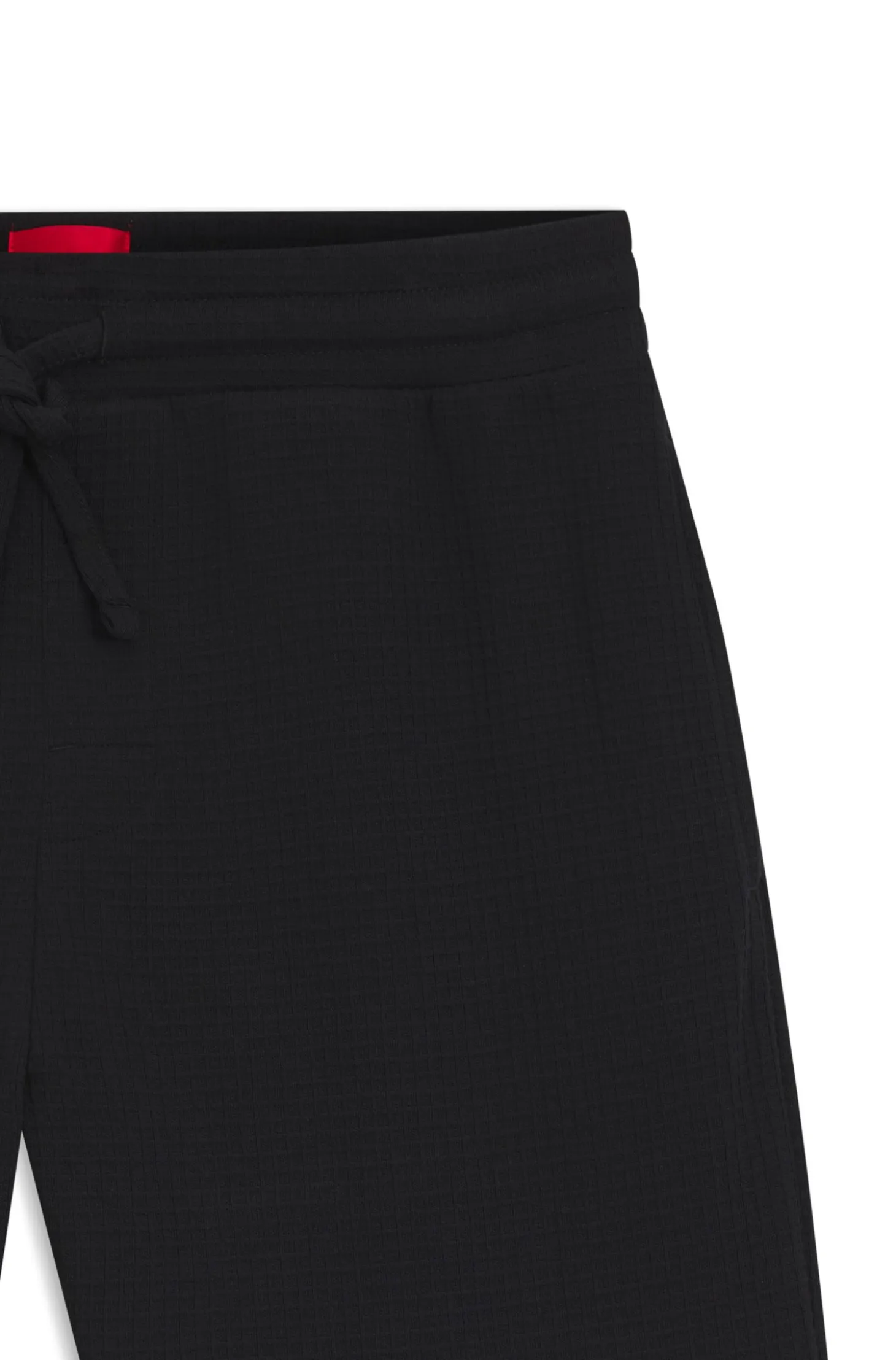 Waffle-structured pyjama shorts with embroidered logo