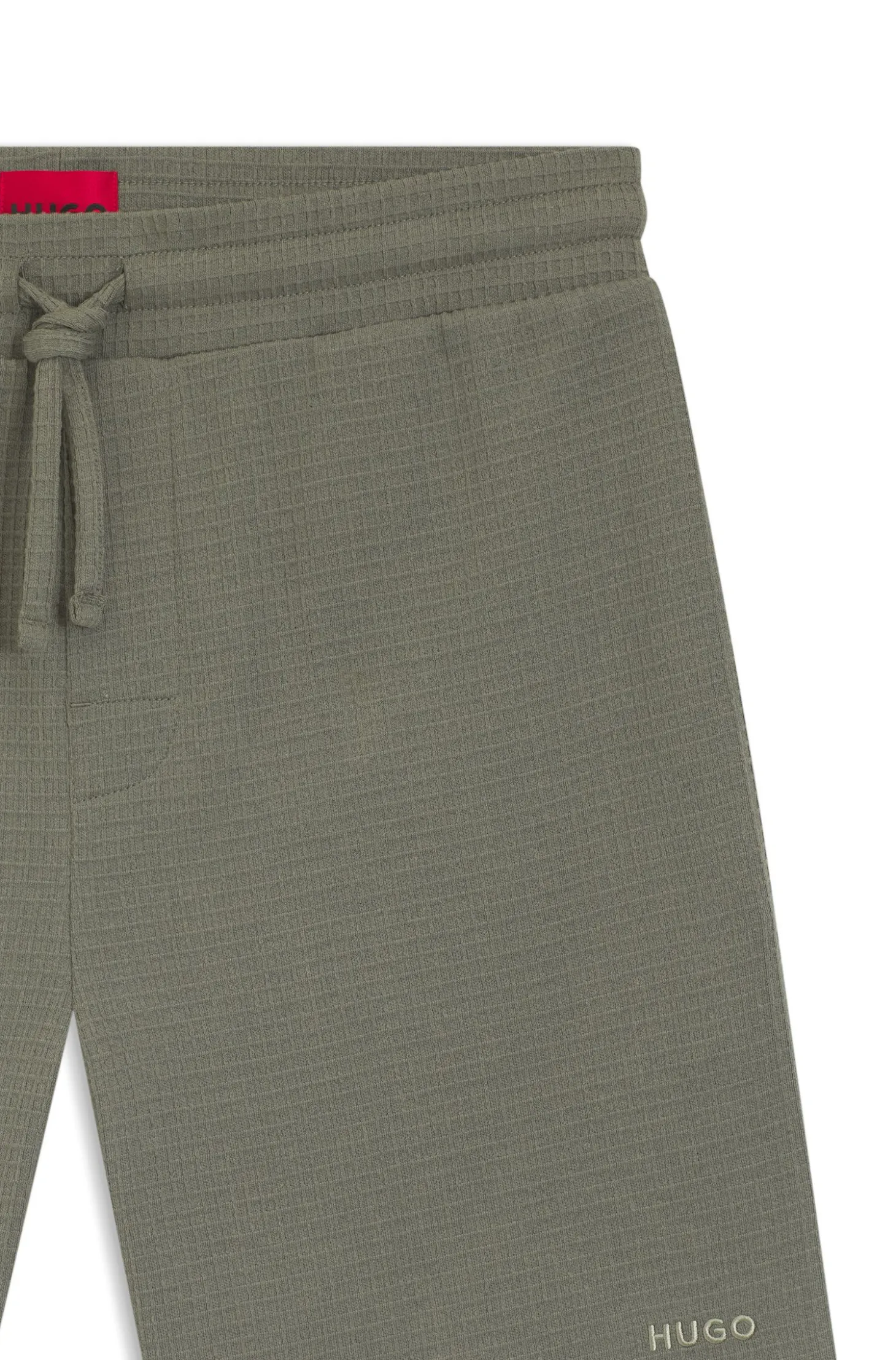 Waffle-structured pyjama shorts with embroidered logo