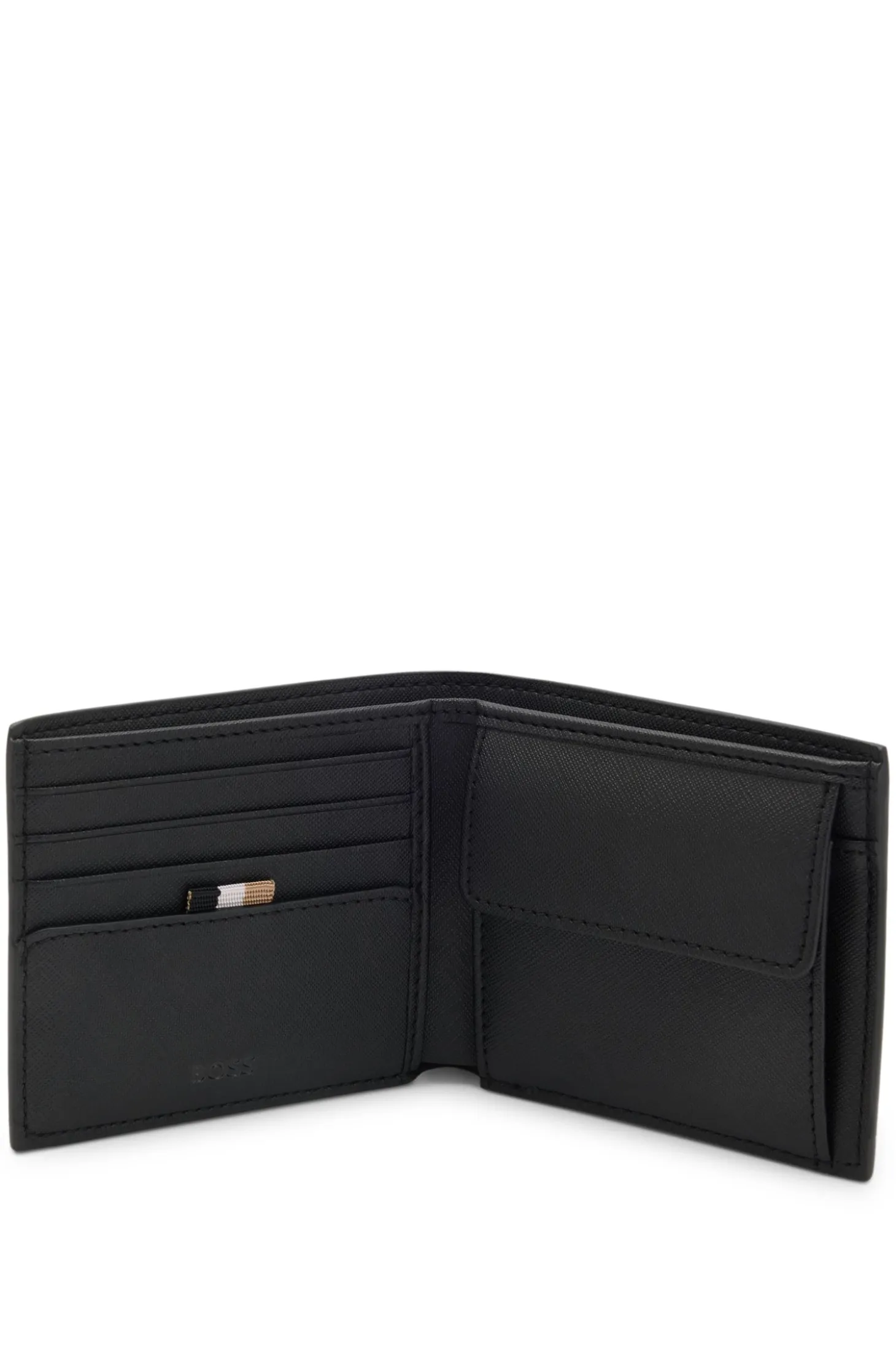 Wallet with silver-foil logo