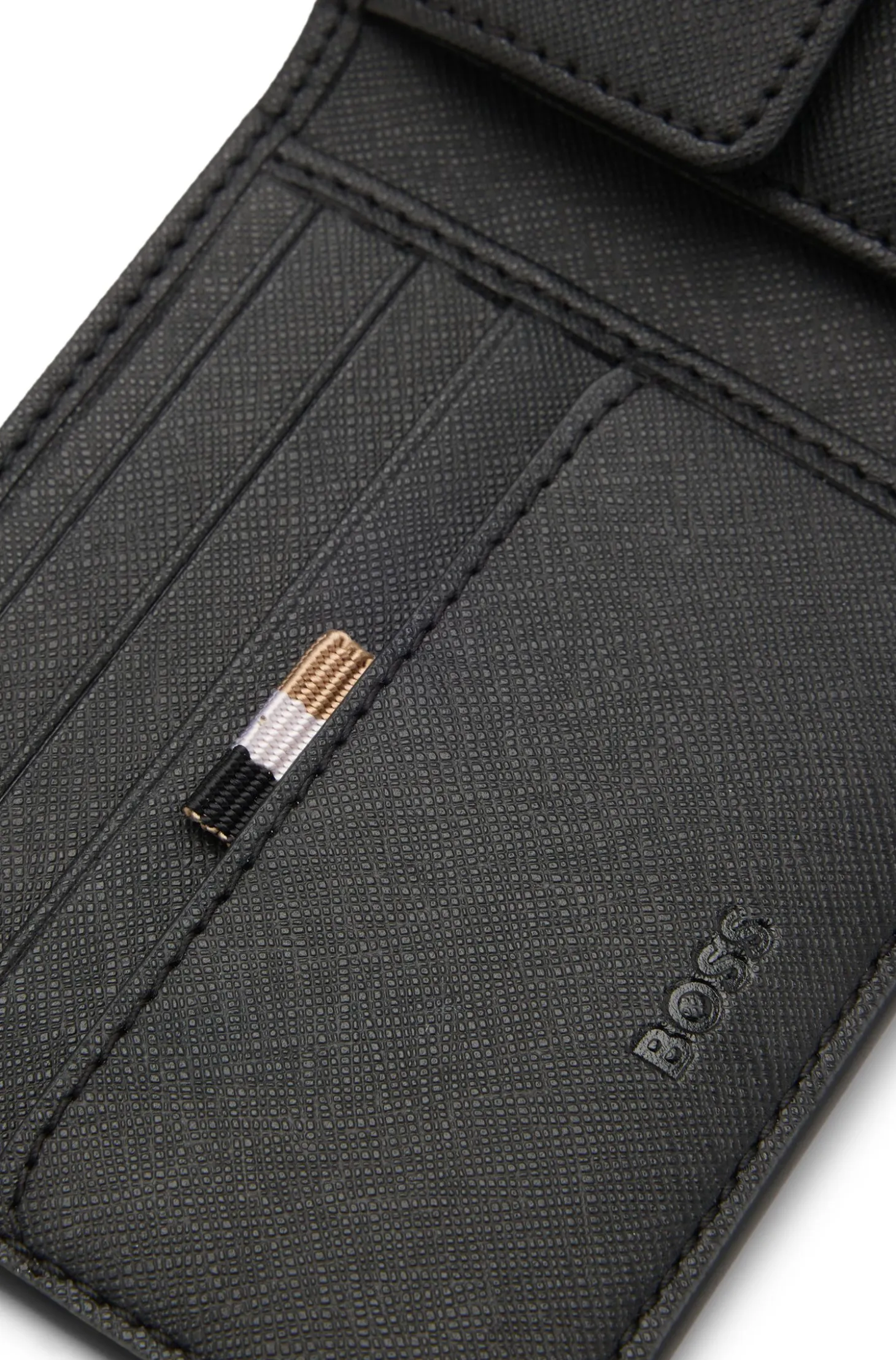 Wallet with silver-foil logo
