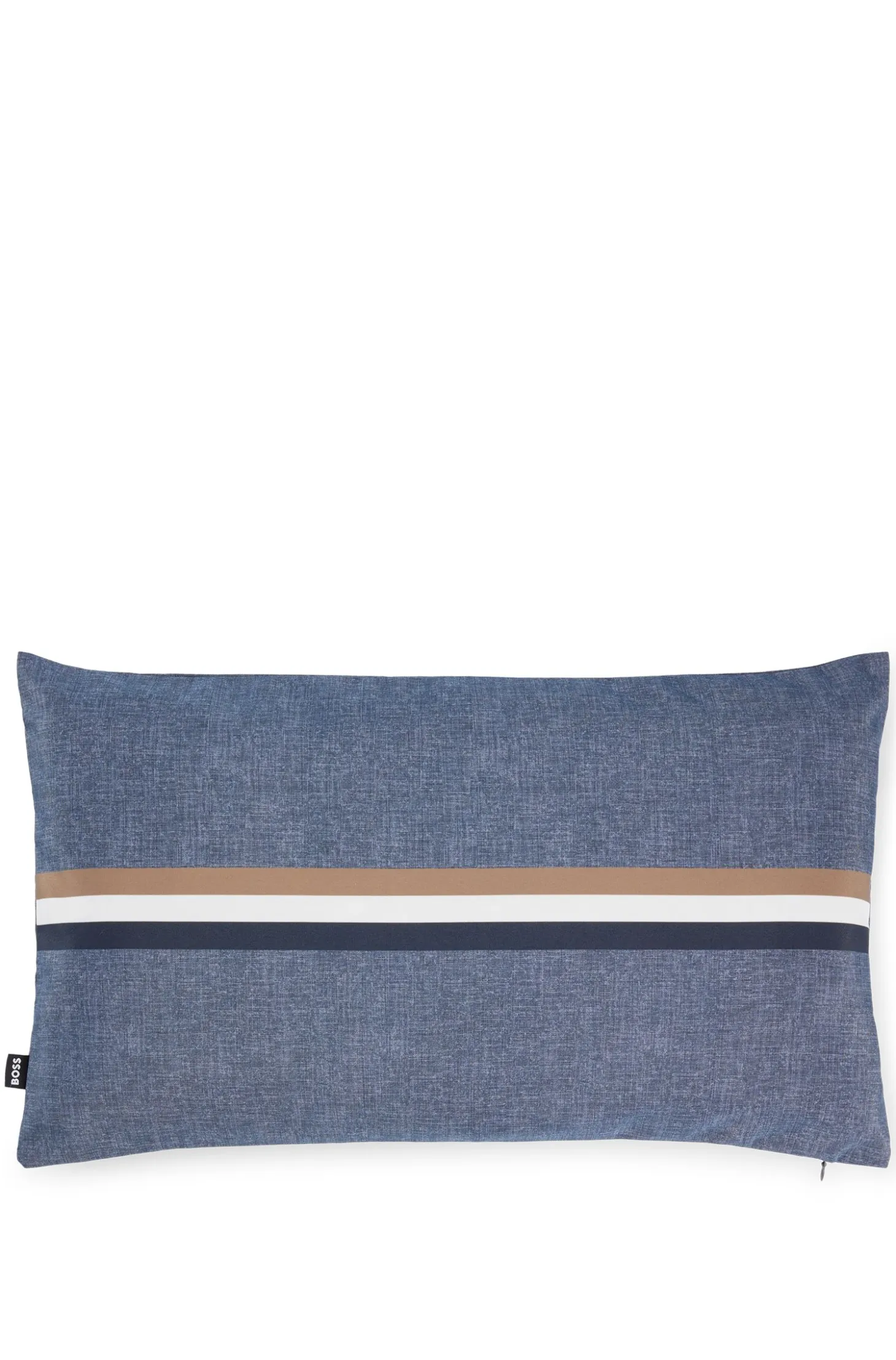 Waterproof outdoor cushion cover with signature stripe