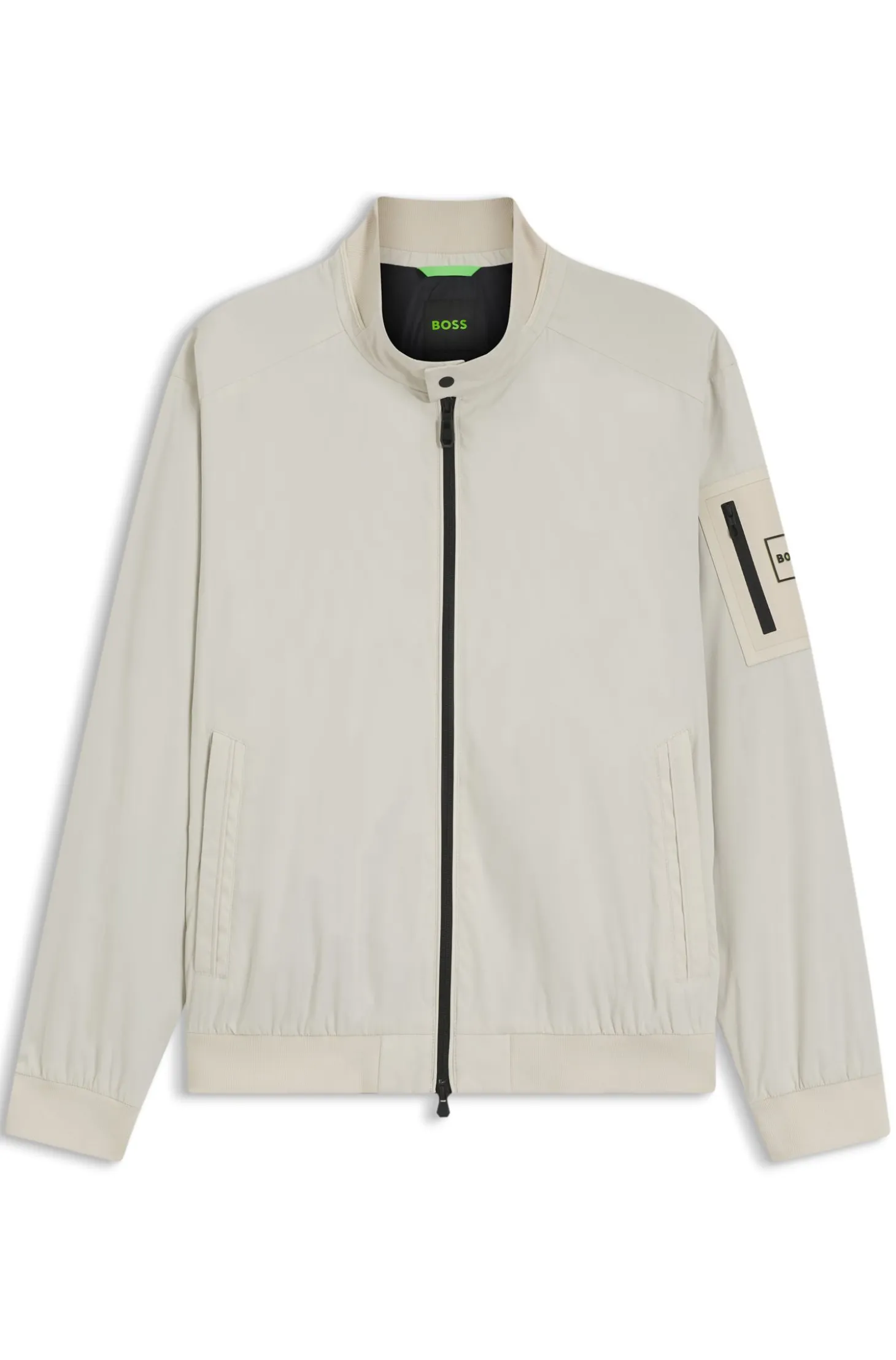 Water-repellent blouson jacket with double piping