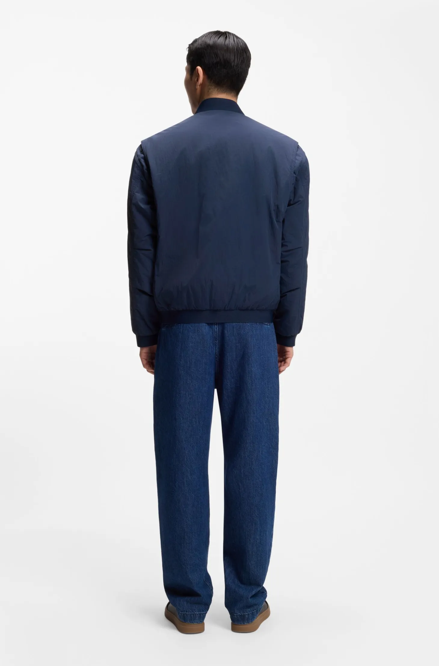 Water-repellent bomber jacket in soft-touch fabric